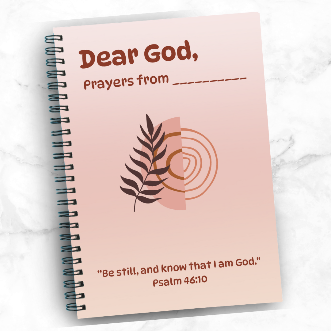 Prayer Journal - "Dear God" Boho Design with Psalms 46:10