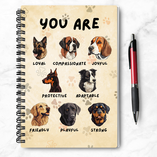 You Are: Dog-Inspired Gratitude Journal, 8.5x11 inches, Neutral Beige Tones